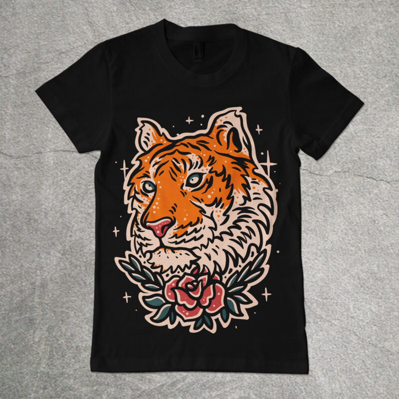 Tiger vector illustration for t-shirt design