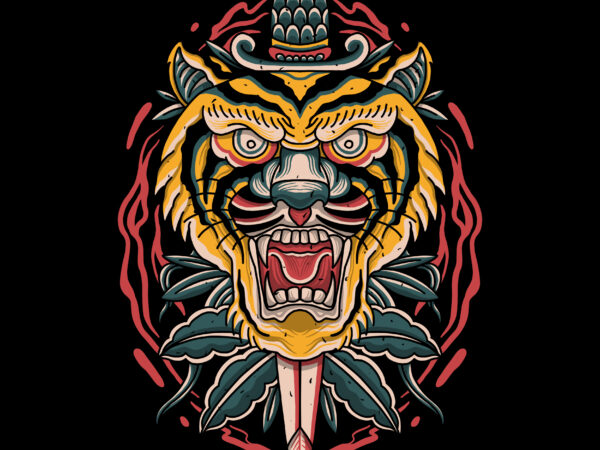 Tiger king traditional tshirt design