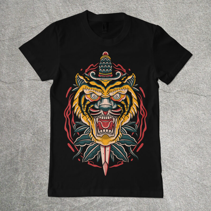Tiger king traditional tshirt design
