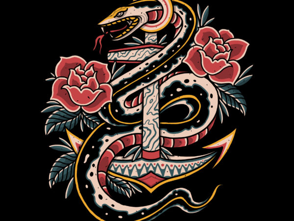 Traditional snake tshirt design