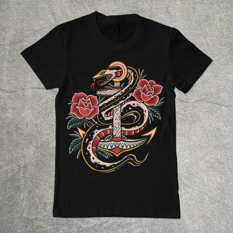Traditional snake tshirt design