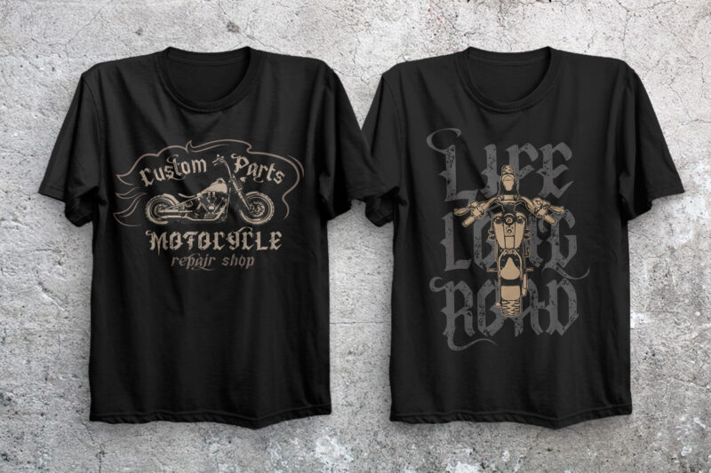Old Biker. Gothic style vintage label font. - Buy t-shirt designs