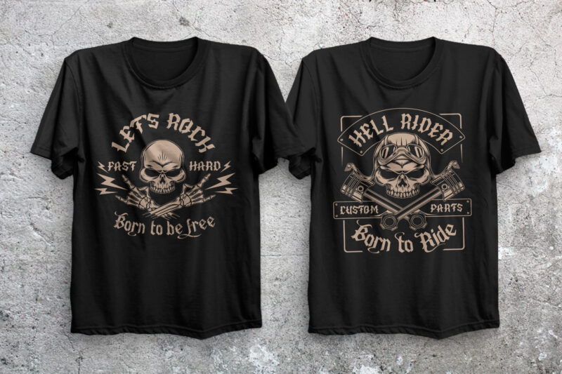 Old Biker. Gothic style vintage label font.