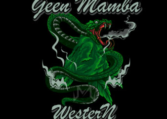 green mamba t shirt design template