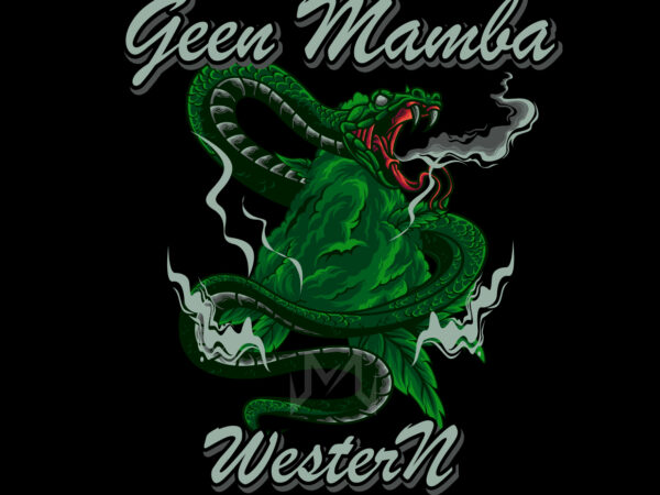 Green mamba t shirt design template