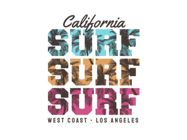 California surf t shirt vector file