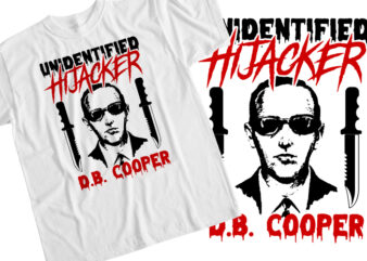 Unidentified Hijecker D.B. Cooper t shirt vector graphic
