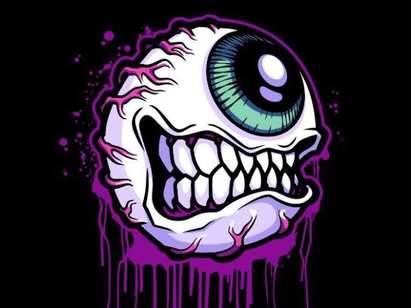 Monster eye t shirt designs for sale