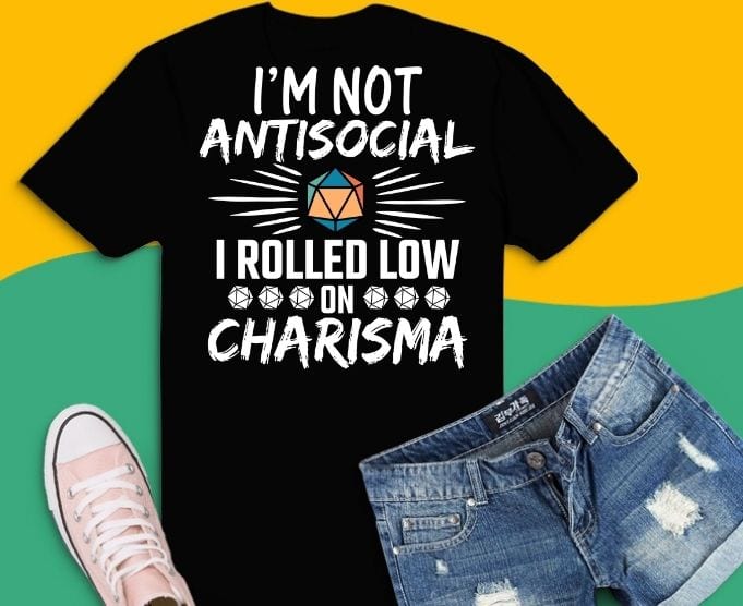 i'm not antisocial i rolled low on charisma svg,Tabletop RPG png, Dice Retro vintage D20 svg, Tabletop RPG gifts for dad svg, Master Role Play,Dice Retro vintage D20, Tabletop RPG