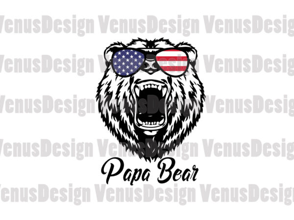Papa bear svg, fathers day svg t shirt illustration