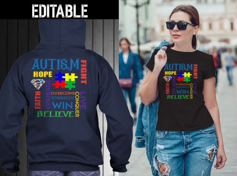 41 AUTISM, mom tshirt designs Bundle editable