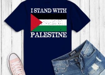 I stand with palestine svg, FI stand with palestine png, Palestinian Flag Support Tees design png, Free Palestine Gaza eps, Palestinian Flag Stand With Falastine Tee T-Shirt design