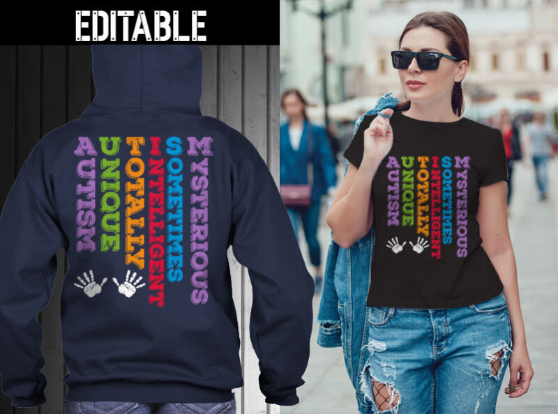 41 AUTISM, mom tshirt designs Bundle editable