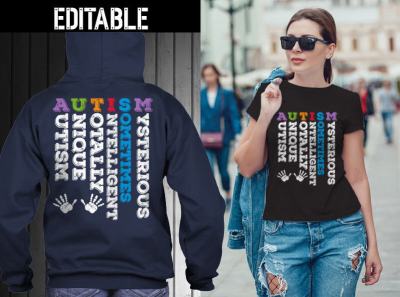 41 AUTISM, mom tshirt designs Bundle editable