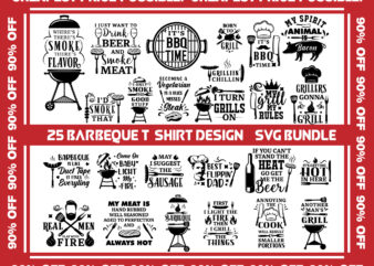 25 Barbeque SVG/PNG Bundle – T-Shirt Designs – INSTANT DOWNLOAD