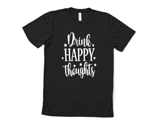 Drink Happy Thoughts Svg, Wine Svg, Coffee Svg, Wine Humor, Wine Quotes, Wine Sayings, Coffee Humor, Coffee Quotes, Coffee Sayings, Vector, Png, Eps, Svg, Funny