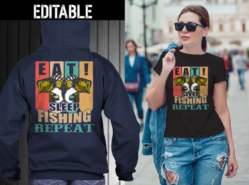 65 Eat sleep repeat bundle tshirt designs editable