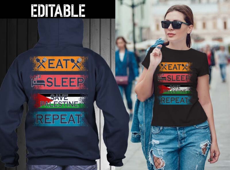 65 Eat sleep repeat bundle tshirt designs editable