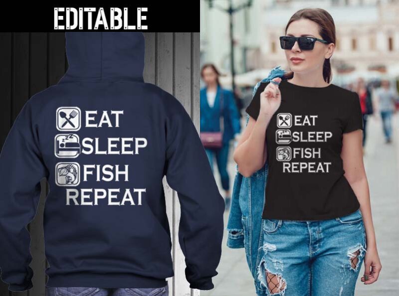 65 Eat sleep repeat bundle tshirt designs editable