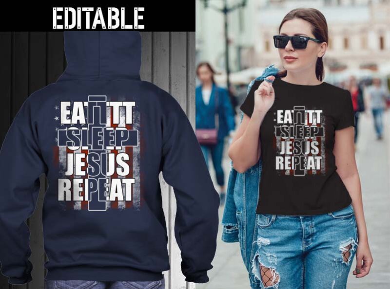 65 Eat sleep repeat bundle tshirt designs editable