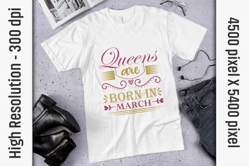 Queens are born in Quotes Designs Bundle