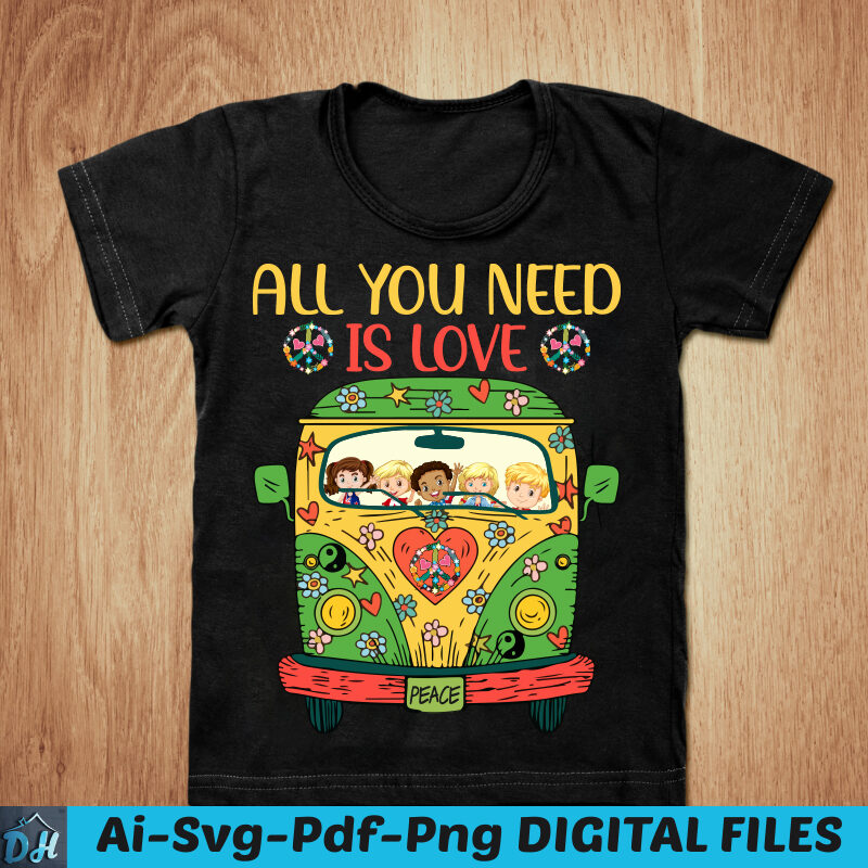 All you need is love peace t-shirt design, Love peace shirt, Hippie bus shirt, Hippie bus, Baby tshirt, Funny Hippie bus tshirt, Hippie bus sweatshirts & hoodies