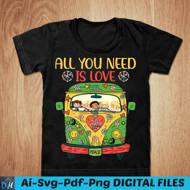Dogs Peace Bus Hippie Funny T-Shirt Dogs Peace Bus Hippie Funny T-Shirt