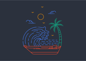 Against The Waves t shirt vector