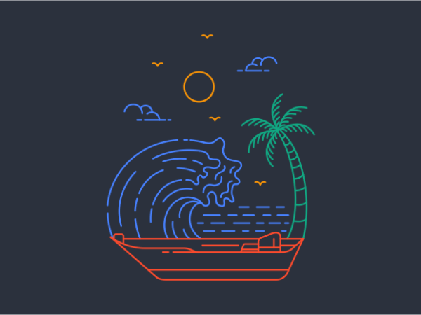 Against the waves t shirt vector