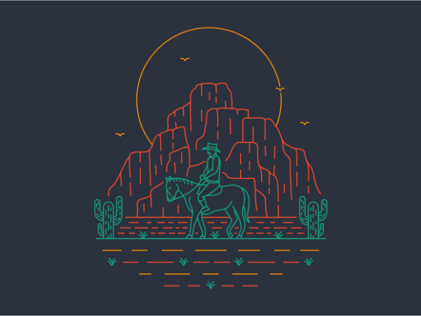 Wild west journey t shirt design for sale