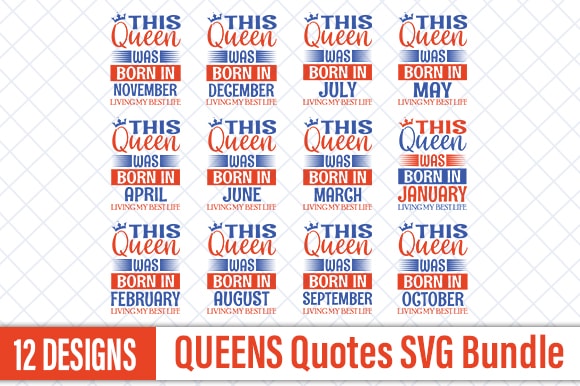 Queen quotes designs bundle | birth day quotes designs bundle | birth day tshirt bundle | birth day svg bundle | age quotes svg cut files