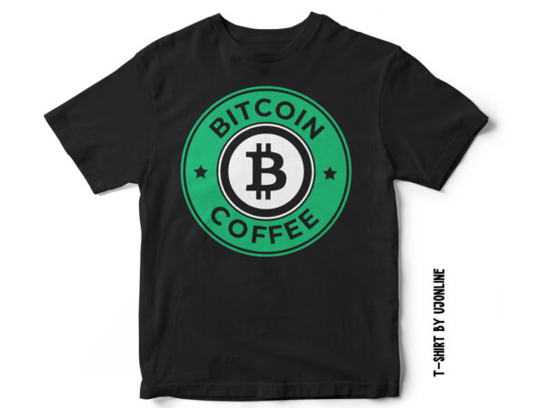 Bitcoin coffee t-shirt design – parody design