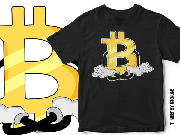 Bitcoin doing yoga – cryptocurrency bitcoin t-shirt design