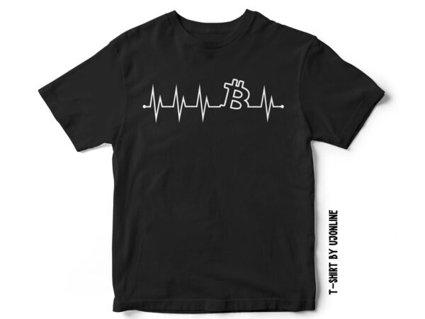 Bitcoin heartbeat – cryptocurrency t-shirt design
