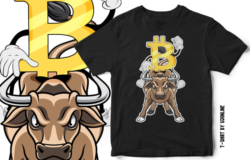 Bullish Bitcoin – THE RISE OF BITCOIN – Cryptocurrency t-shirt design