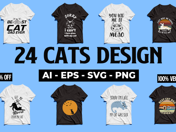 24 cats t shirt design bundle -24 cats t shirt design bundle – svg – 24 cats t shirt design bundle – png 24 cats t shirt design bundle –