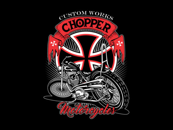 Chopper motorcycles t shirt vector file