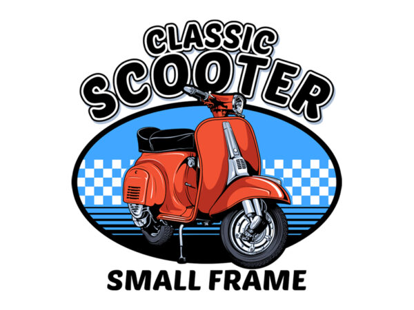 Classic scooter t shirt vector file