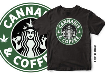 Cannabis and Coffee Parody T-Shirt Design