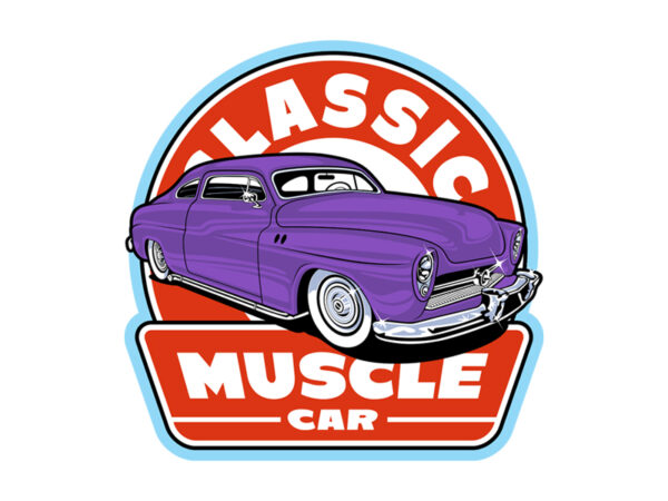 Classic muscle car t shirt vector file