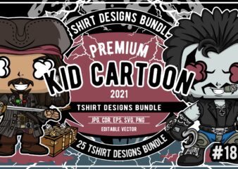 25 Kid Cartoon Tshirt Designs Bundle #18