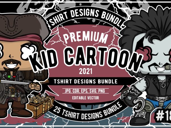 25 kid cartoon tshirt designs bundle #18