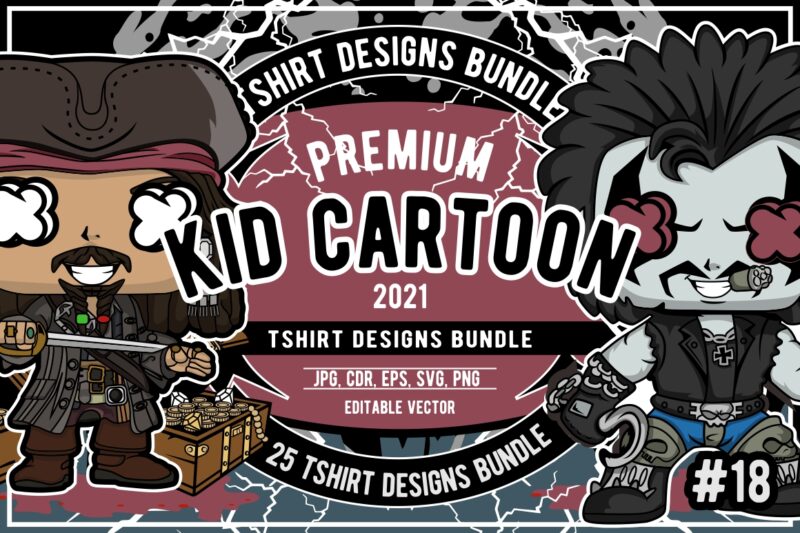 25 Kid Cartoon Tshirt Designs Bundle #18