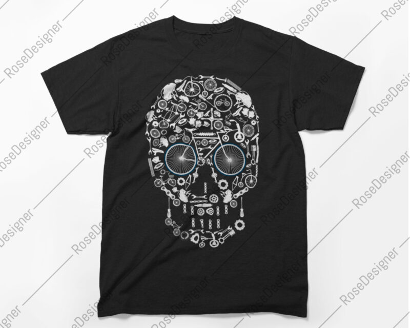 Cyclist Skull Vector T-Shirt Art Design, Cycle Hobby, Cyclist, Cyclist skul SVG