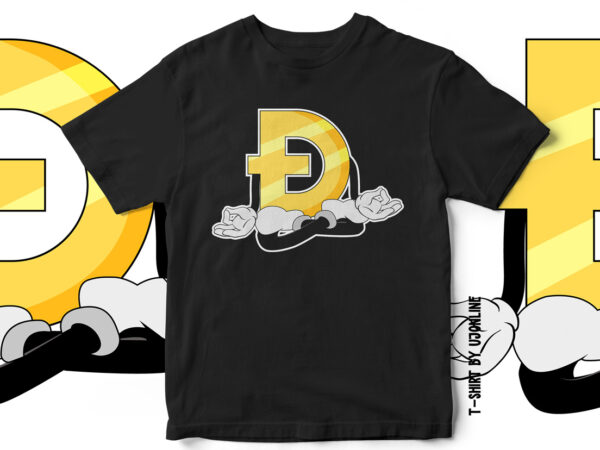 Dogecoin doing yoga t-shirt design – cryptocurrency design