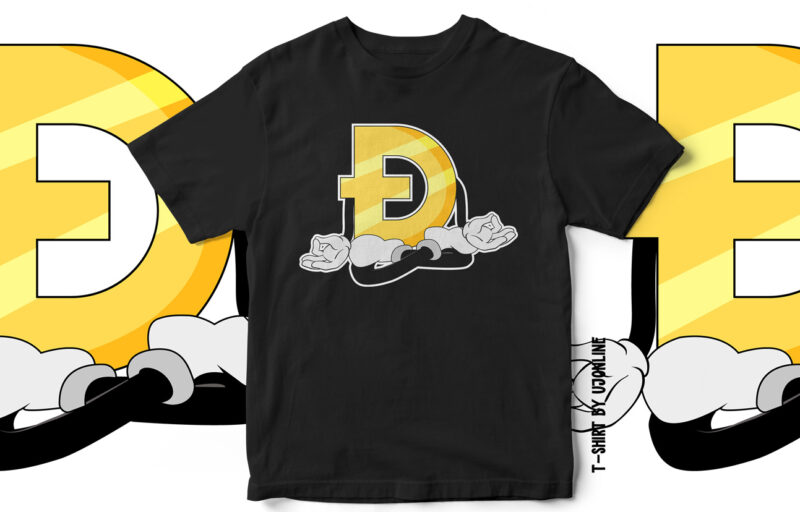 DOGECOIN Doing Yoga T-Shirt design – CryptoCurrency Design