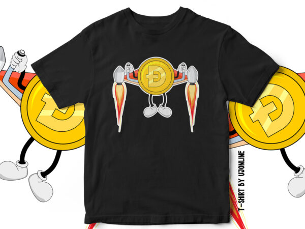 Dogecoin to the moon-t-shirt design