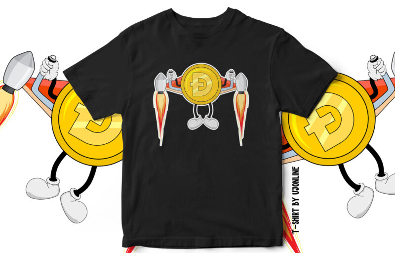 DogeCoin To the Moon-T-Shirt Design