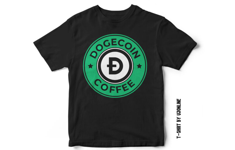 Dogecoin Coffee – Dogecoin T-shirt design – Parody T-shirt design