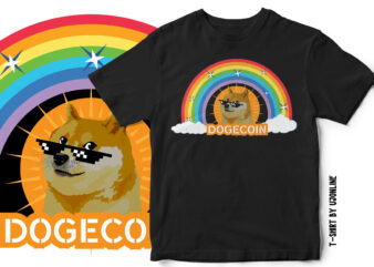 Dogecoin Rainbow t shirt design